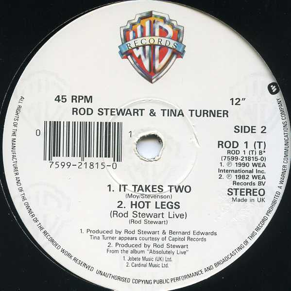 Rod Stewart & Tina Turner : It Takes Two (12", Single)