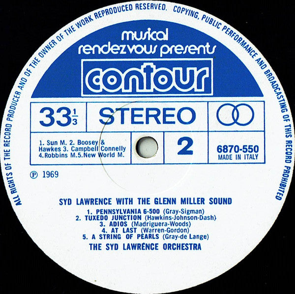 Syd Lawrence And His Orchestra : Syd Lawrence With The Glenn Miller Sound (LP, Album, RE)