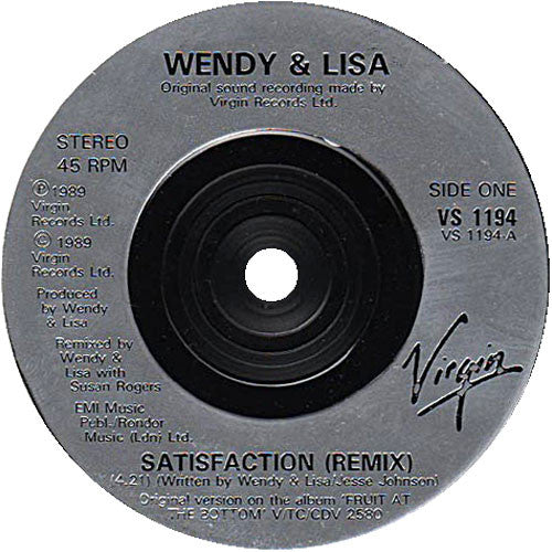Wendy & Lisa : Satisfaction (7", Single, Sil)