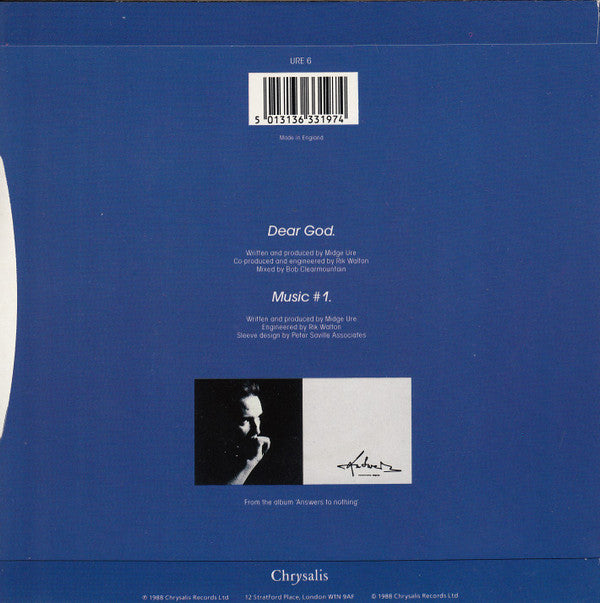 Midge Ure : Dear God (7", Single)