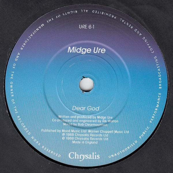 Midge Ure : Dear God (7", Single)