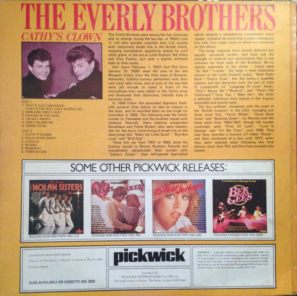 The Everly Brothers* : Cathy's Clown (LP, Comp, RP)