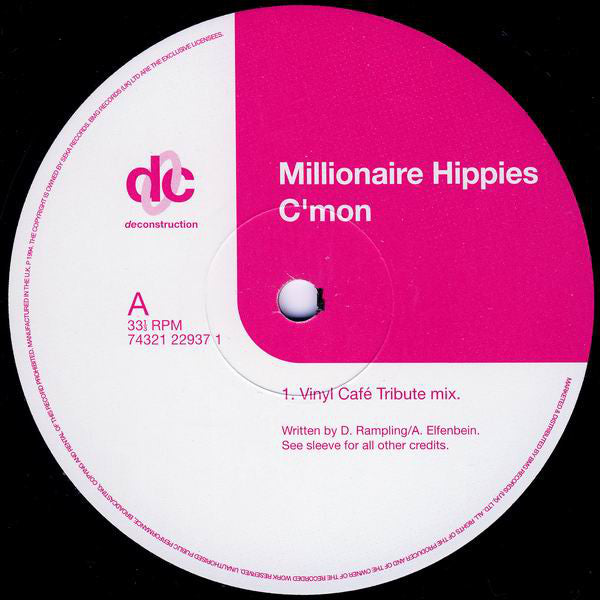 Millionaire Hippies : C'mon (12", Single)