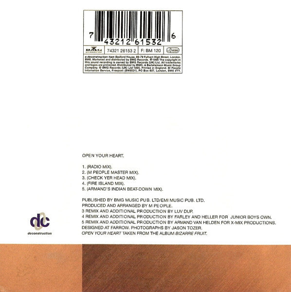 M People : Open Your Heart (CD, Single, CD1)