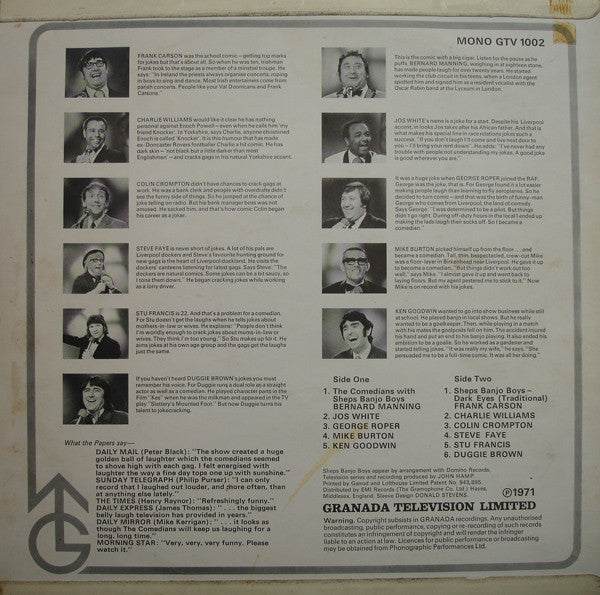Various : Laugh With The Comedians (LP, Mono)