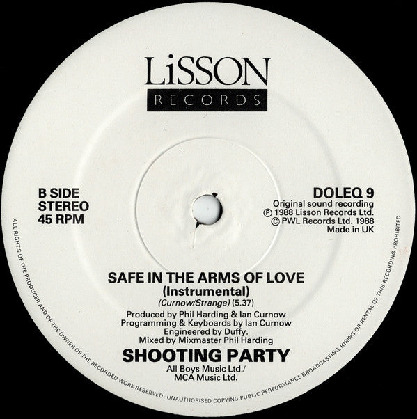 Shooting Party : Safe In The Arms Of Love (12")