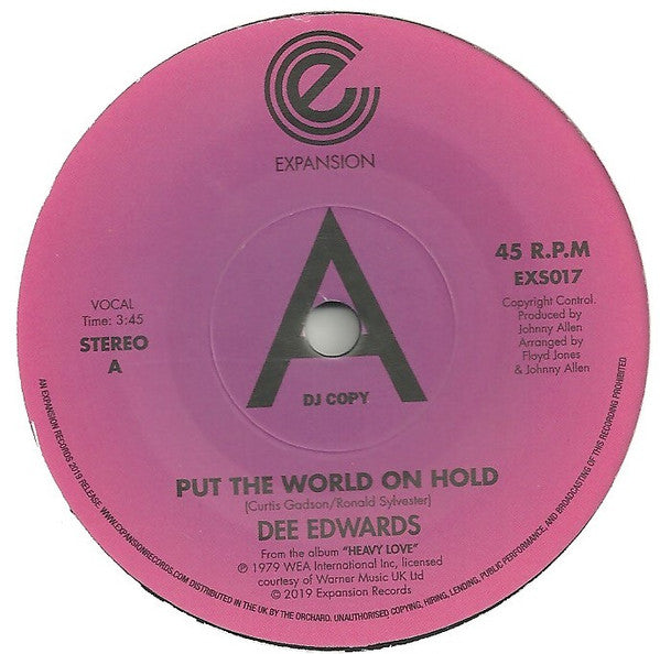 Dee Edwards : Put The World On Hold  (7", Promo)
