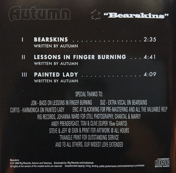 Autumn (15) : Bearskins (CD, EP)