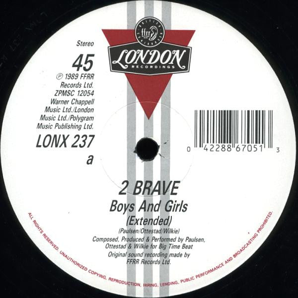 2 Brave : Boys And Girls (12", Single)