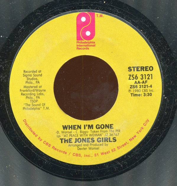 The Jones Girls : I Just Love The Man (7", Styrene)