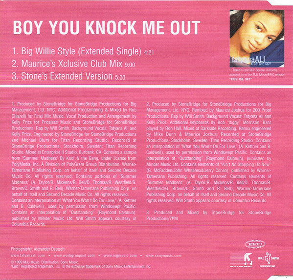 Tatyana Ali : Boy You Knock Me Out (CD, Single)
