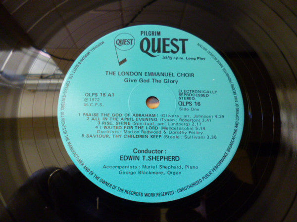 London Emmanuel Choir : Give God The Glory (LP, Album)