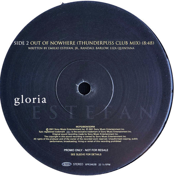 Gloria Estefan : Out Of Nowhere (12", Single, Promo)