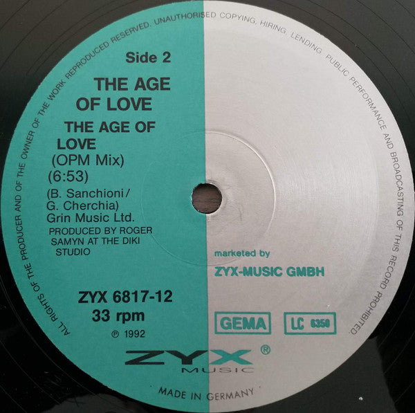 The Age Of Love* : The Age Of Love (12", Gen)