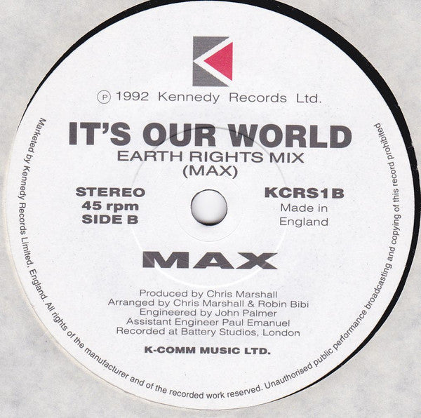 Max (58) : It's Our World (7", Single)