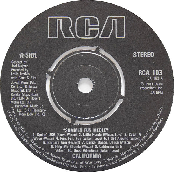 California (13) : Summer Fun Medley (7")