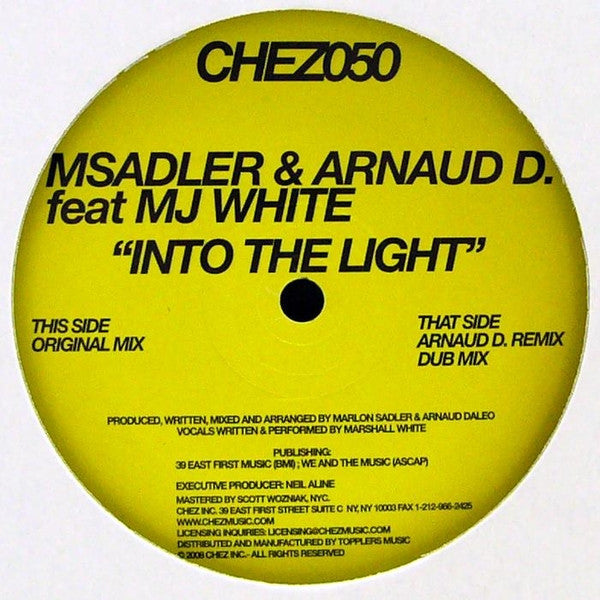 Marlon Sadler & Arnaud D Feat. MJ White : Into The Light (12")