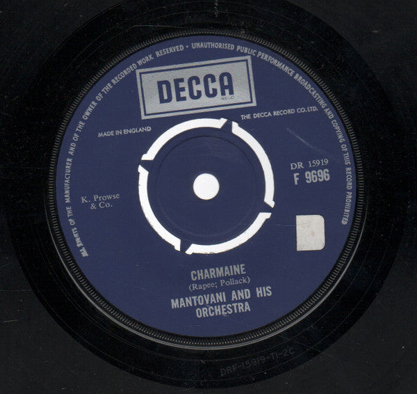 Mantovani And His Orchestra : Diane / Charmaine (7", Single, RE, Box)