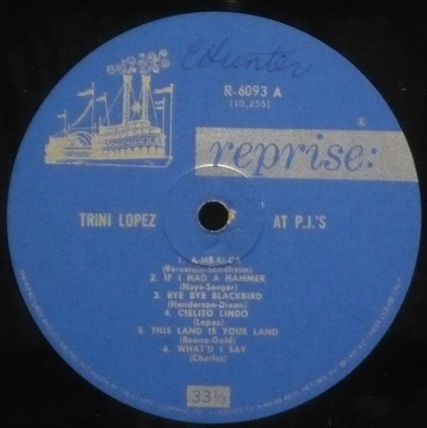 Trini Lopez : Trini Lopez At PJ's (LP, Album, Mono)