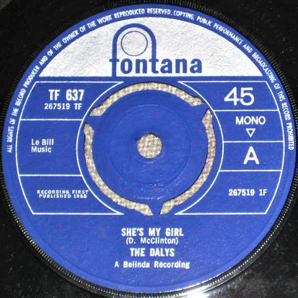 The Daly's : She's My Girl (7", Single, Mono)