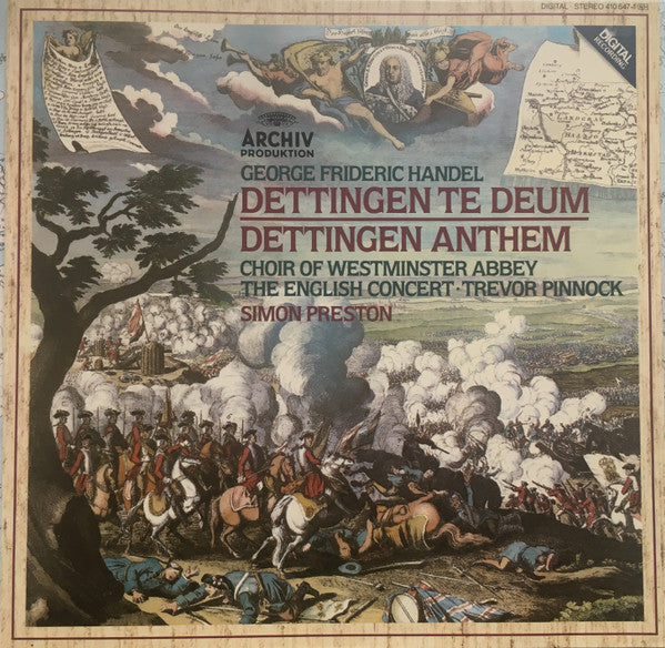 Georg Friedrich Händel - The Choir Of Westminster Abbey, The English Concert • Trevor Pinnock, Simon Preston : Dettingen Te Deum / Dettingen Anthem (LP, Gat)