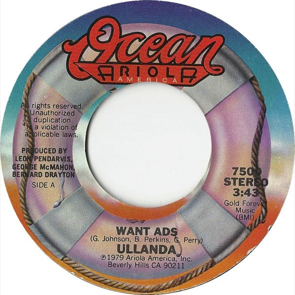Ullanda* : Want Ads / Around And Around (7")