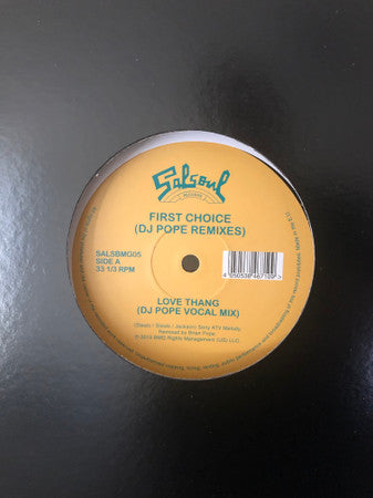 First Choice : Love Thang (DJ Pope Remixes) (12", M/Print)