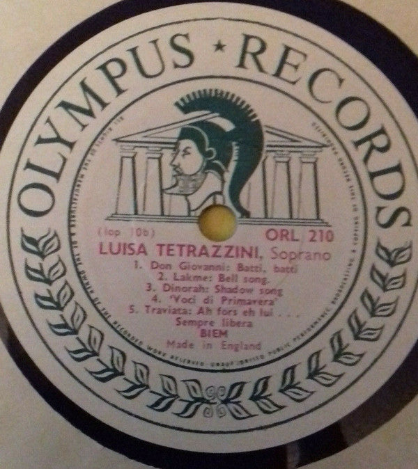 Luisa Tetrazzini : Luisa Tetrazzini, soprano (LP, Comp, Mono)