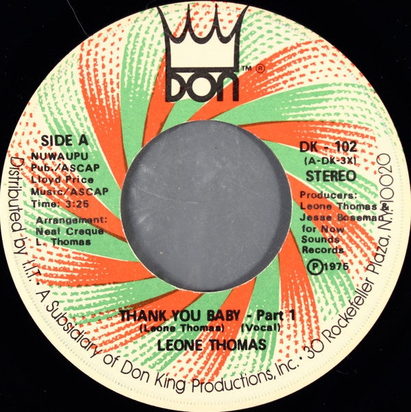 Leon Thomas : Thank You Baby (7")