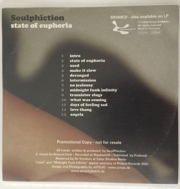 Soulphiction : State Of Euphoria (CD, Album, Promo)