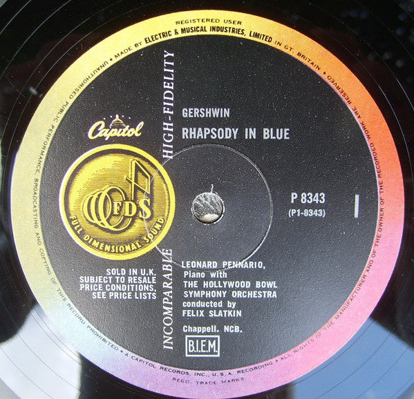 George Gershwin, The Hollywood Bowl Symphony Orchestra, Leonard Pennario : Rhapsody In Blue/An American In Paris (LP, Mono)