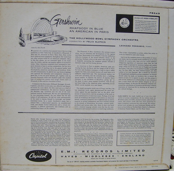 George Gershwin, The Hollywood Bowl Symphony Orchestra, Leonard Pennario : Rhapsody In Blue/An American In Paris (LP, Mono)