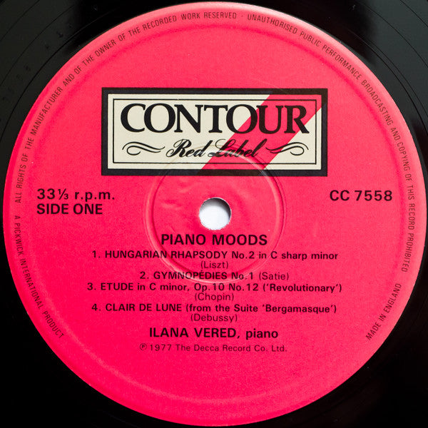 Ilana Vered : Piano Moods (LP, Album)