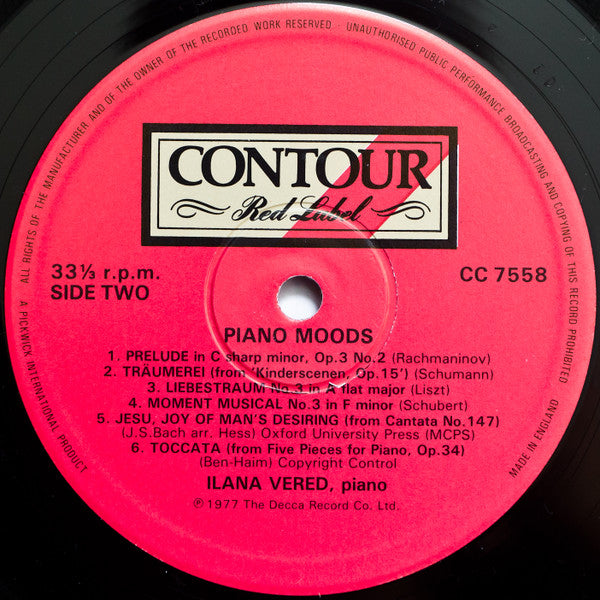 Ilana Vered : Piano Moods (LP, Album)