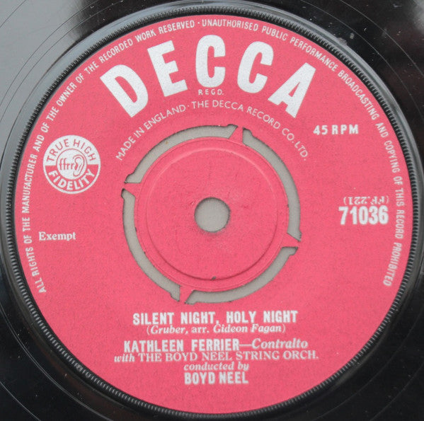 Kathleen Ferrier : Silent Night, Holy Night / O Come All Ye Faithful  (7", Single)