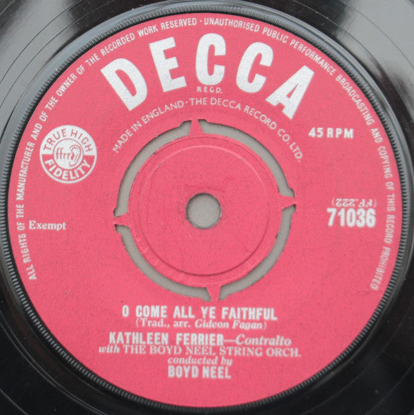 Kathleen Ferrier : Silent Night, Holy Night / O Come All Ye Faithful  (7", Single)