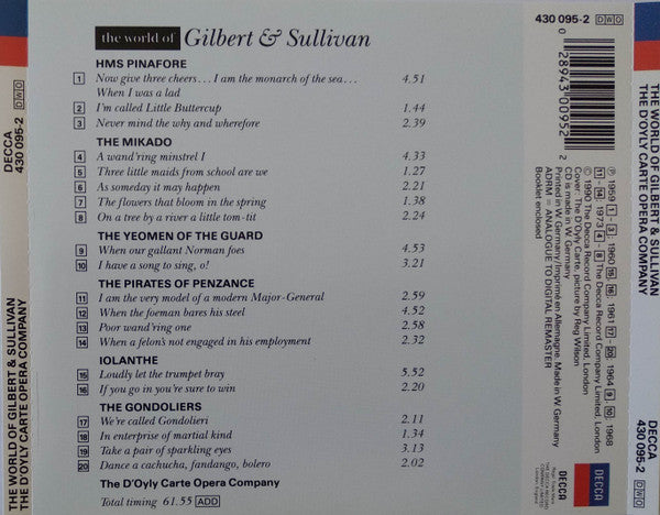 Gilbert & Sullivan / D'Oyly Carte Opera Company : The World Of Gilbert & Sullivan (CD, Comp, RE, RM)