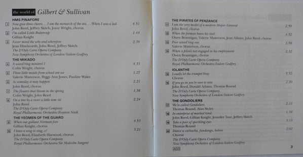 Gilbert & Sullivan / D'Oyly Carte Opera Company : The World Of Gilbert & Sullivan (CD, Comp, RE, RM)