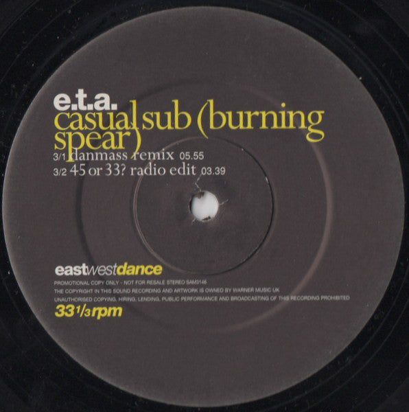 ETA : Casual Sub (Burning Spear) (2x12", Promo)