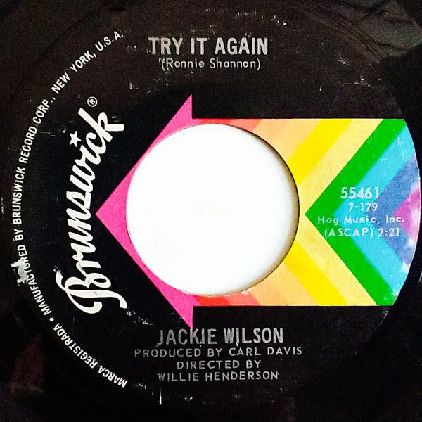 Jackie Wilson : Try It Again / Love Is Funny That Way (7", Styrene)