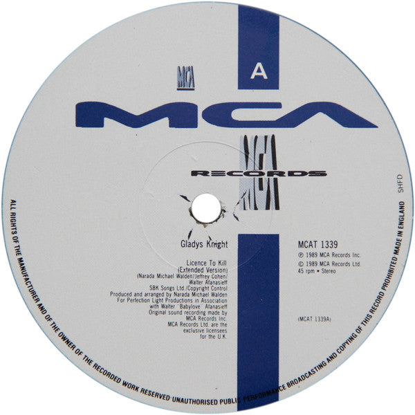 Gladys Knight : Licence To Kill  (12", Single)