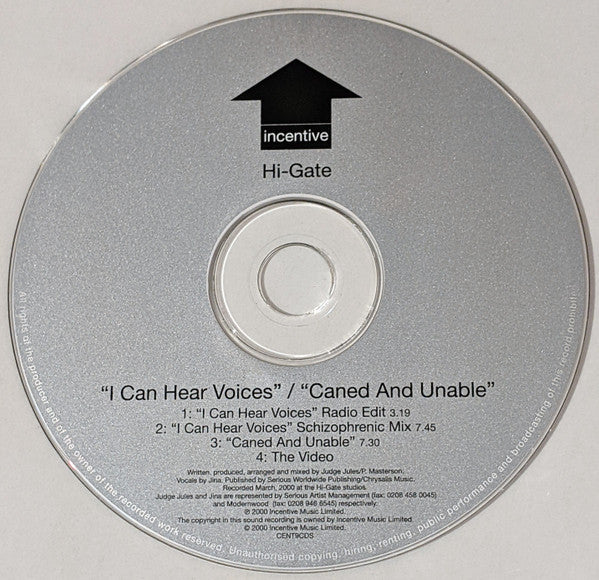 Hi-Gate : I Can Hear Voices / Caned And Unable (CD, Single, Enh)