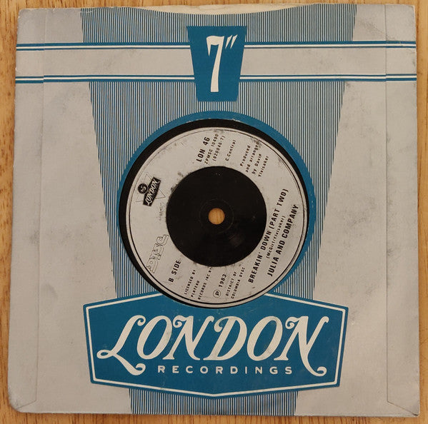 Julia And Company : Breakin' Down (Sugar Samba) (7", Single, Com)