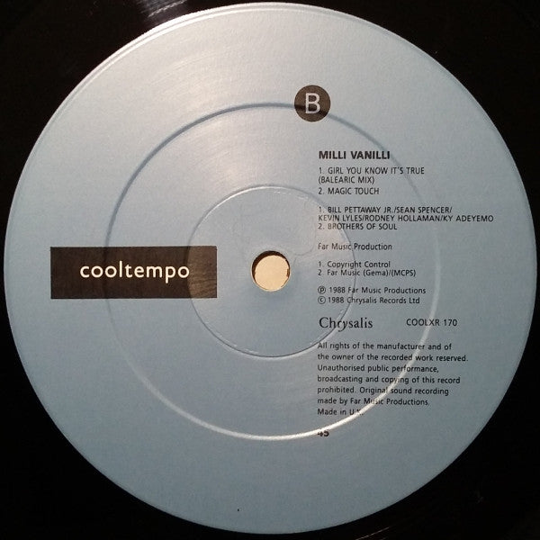 Milli Vanilli : Girl You Know It's True (12", Single)