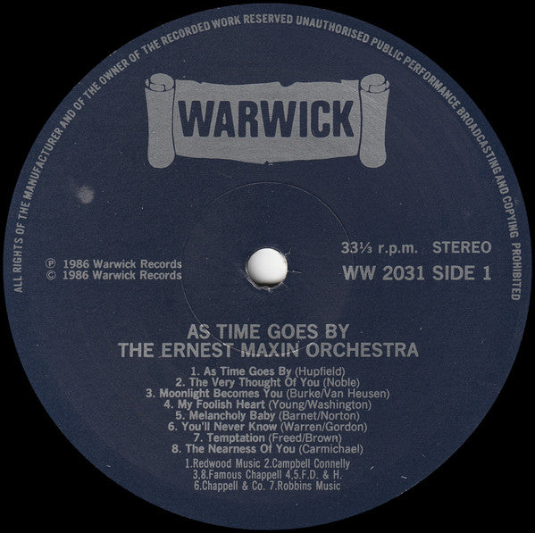 Ernest Maxin And His Orchestra : As Time Goes By (LP, Comp)