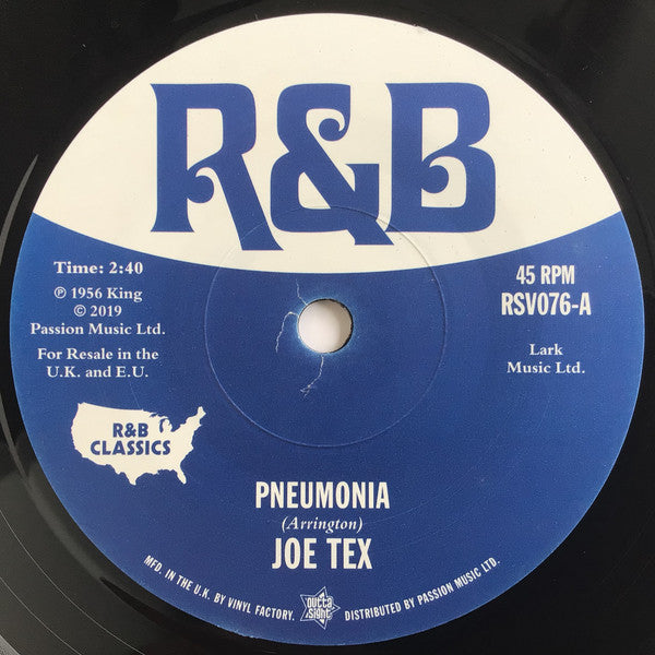 Joe Tex / Little Willie John : Pneumonia / Fever (7", Single)