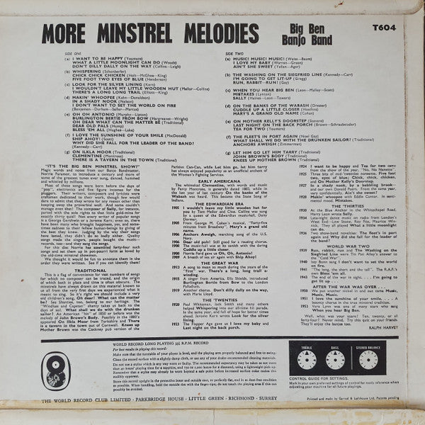 The Big Ben Banjo Band : More Minstrel Melodies (LP, Mono)