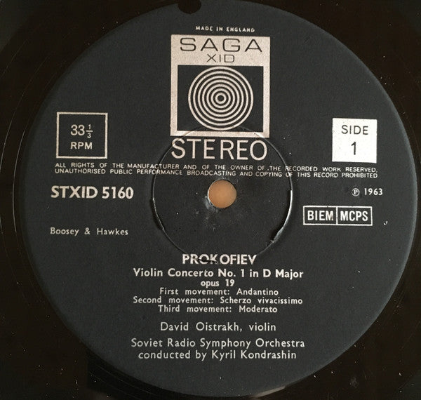 Sergei Prokofiev, Sviatoslav Richter, David Oistrach : Violin Concerto No. 1 / Piano Concerto No.1 / Suite From 'Cinderella' (LP, Comp)