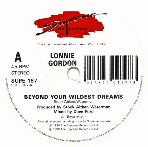 Lonnie Gordon : Beyond Your Wildest Dreams (7", Single)