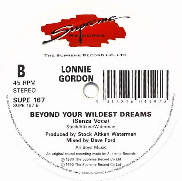 Lonnie Gordon : Beyond Your Wildest Dreams (7", Single)